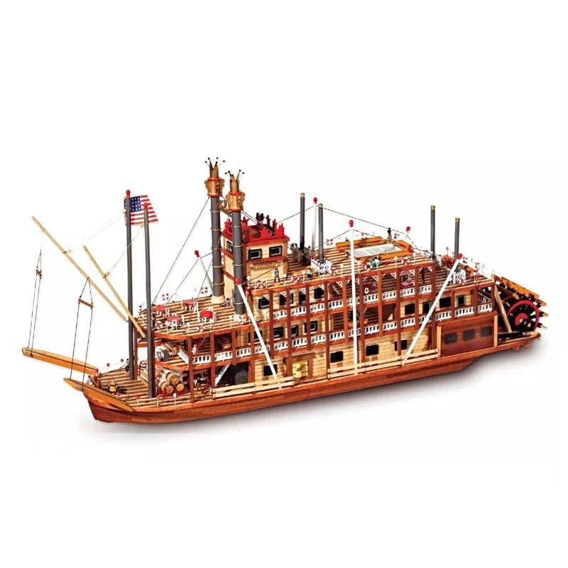 密西西比運河船 Mississippi 與專屬顏料套組 - 奧克爾木質精品模型套組 | 難易度 : 高