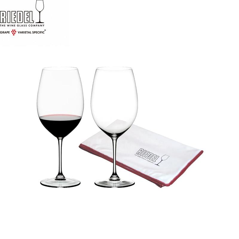 Riedel 265週年限定 Vinum Cabernet/Merlot 卡本內/梅洛紅酒杯超值限量組合-2入(加贈擦拭布1只)