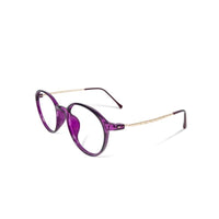 大邱的紫夜星河│ 韓星時尚網紅復古桔梗紫TR90輕量圓框金屬鏡腳UV400濾藍光眼鏡