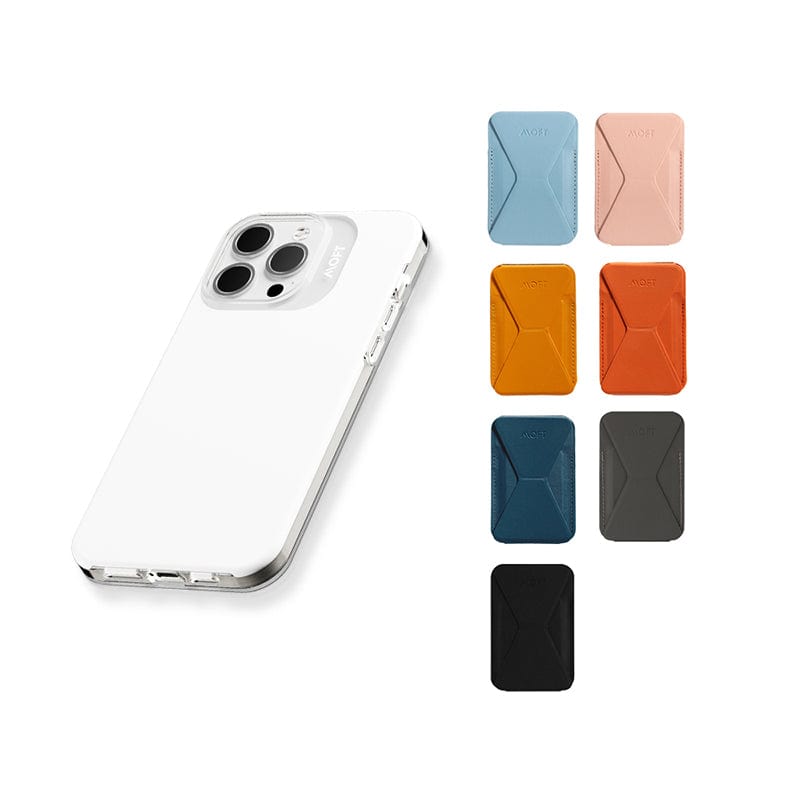雙倍磁力手機保護殼 iPhone14 Pro Max 白色+ 手機支架(包邊款)