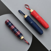 蘇格蘭系列三折手開晴雨傘(紅色)-8458