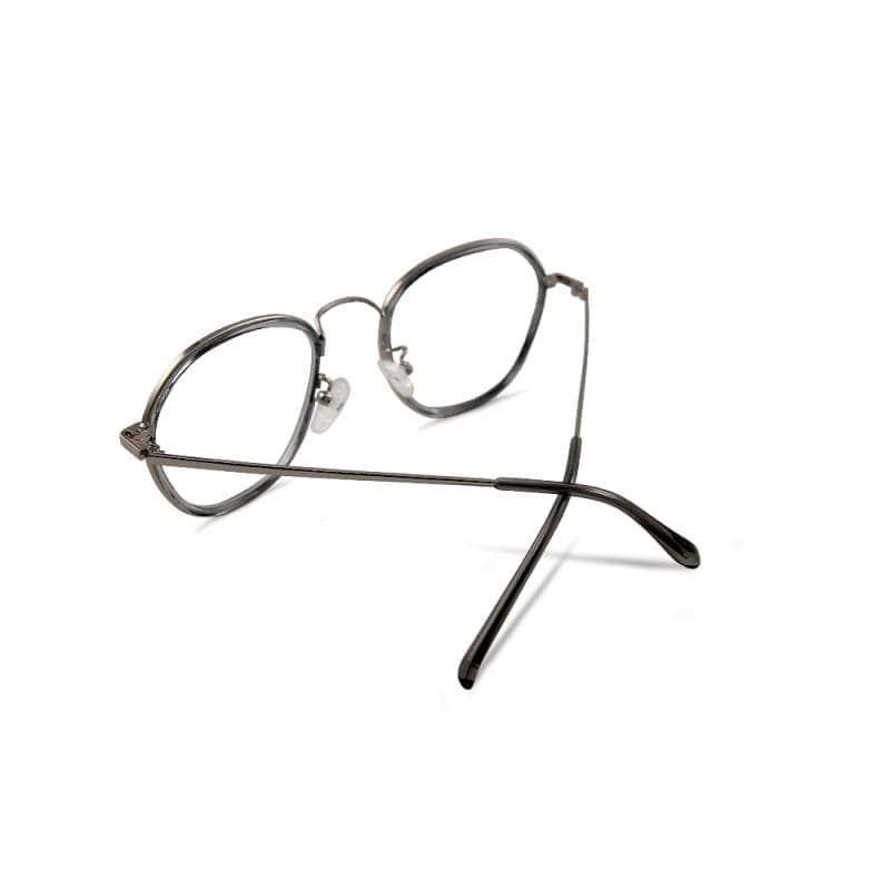 卡夫卡的彎月冷杉│復刻銀金屬套圈輕透灰橢圓框UV400濾藍光眼鏡
