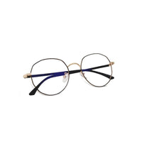 流金的日月同輝│珊瑚金幾何圓弧修飾多邊設計金屬框UV400濾藍光眼鏡
