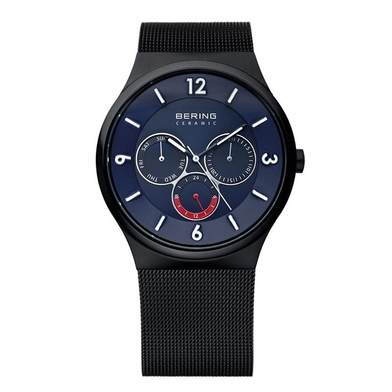 三眼顯示米蘭代陶瓷錶面 黑x北歐藍手錶40mm  33440-227