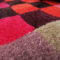 ESPRIT手工壓克力地毯-普普馬賽克 70x140cm 紅/綠/咖/繽紛