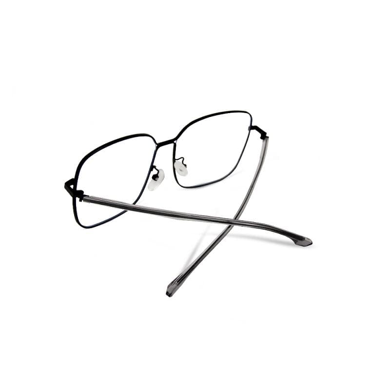 巴塞隆納的自然線條│燕尾黑未來感縷空金屬方框UV400濾藍光眼鏡