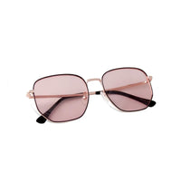奧斯汀的月季薔薇│幾何裸櫻粉金色方框感光變色寶麗來偏光墨鏡│UV400太陽眼鏡│濾藍光眼鏡