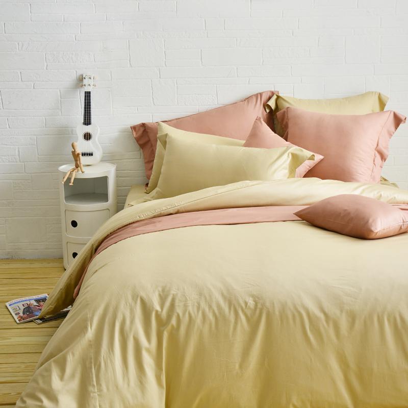 簡單純色-200織精梳棉四件式被套床包組-加大(9色)