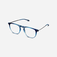 【預購】時尚造型老花眼鏡-鏡腳便攜款（矩形-雙色漸變-藍色透明）