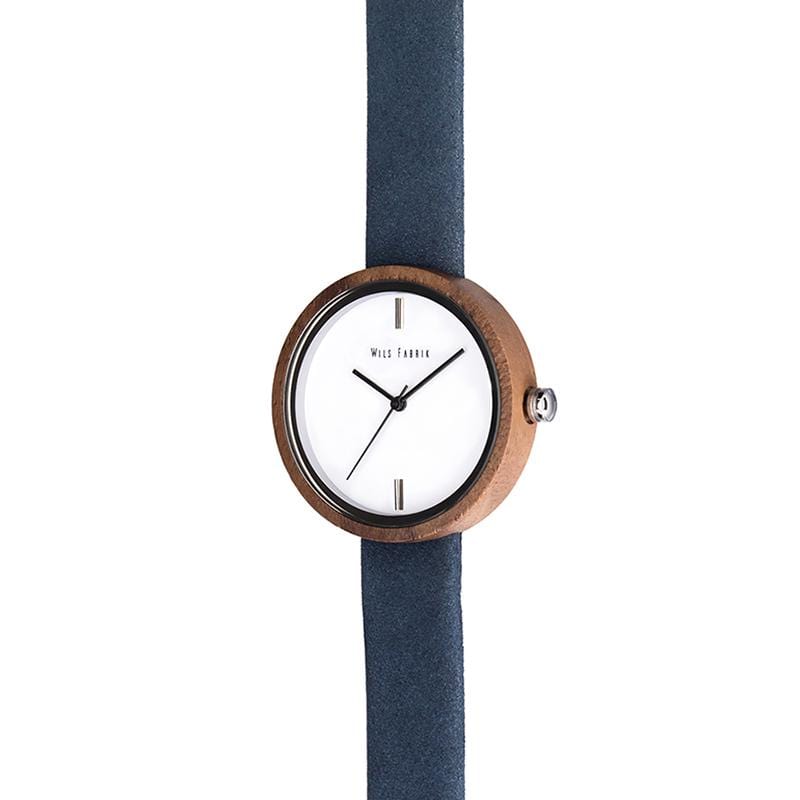 Zeony 極簡全木皮革腕錶 (36mm) - 藍
