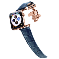 Apple Watch 皮革錶帶 - 海軍藍 Caiman系列 男仕版 (限量)