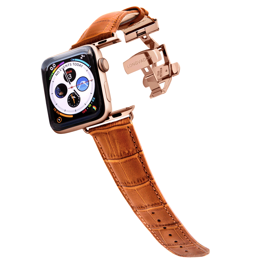 Apple Watch 皮革錶帶 - 威士忌棕 Caiman系列 男仕版 (限量)