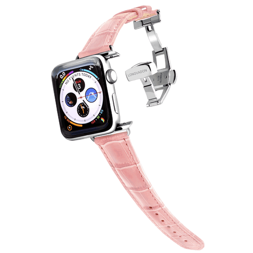 Apple Watch 皮革錶帶 - 氣質粉 Caiman系列 女仕版 (限量)