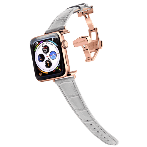 Apple Watch 皮革錶帶 - 迷霧灰 Caiman系列 女仕版 (限量)