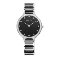 閃耀晶鑽陶瓷系列  銀x黑色手錶34mm  30434-742
