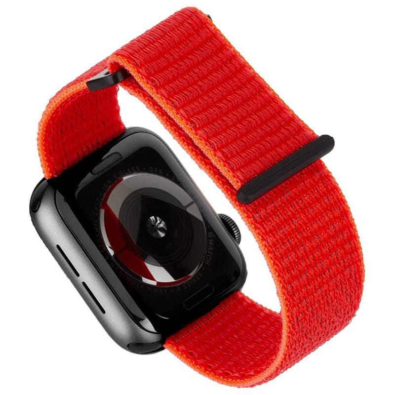 Apple Watch 5代通用 38-40mm 尼龍運動型舒適錶帶 - 霓虹橘