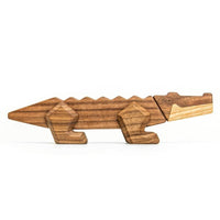 北歐實木磁吸動物積木 - 鱷魚