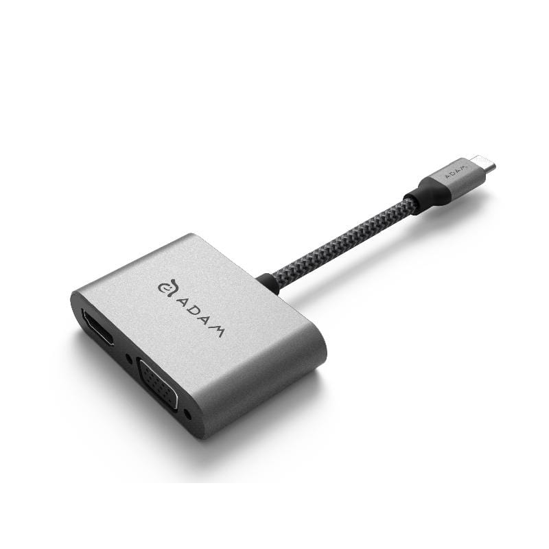 CASA Hub VH1 USB 3.1 Type-C 轉 VGA - HDMI 二合一顯示轉接器 灰