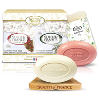 South of France 南法馬賽皂 – 玫瑰茉莉香頌花意組 170g x2 加贈專屬皂盤 + 沐浴手套