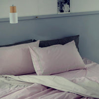 標準_寫一首情詩100%有機棉雙人標準床包枕套組_石英粉紅&奶油棕