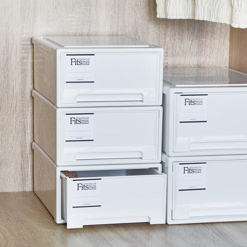 Fits MONO純白系隨選22.4寬單層抽屜收納箱-3入
