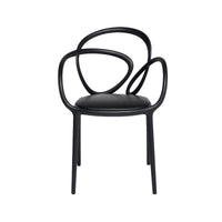 曲線造型軟墊椅（黑色）