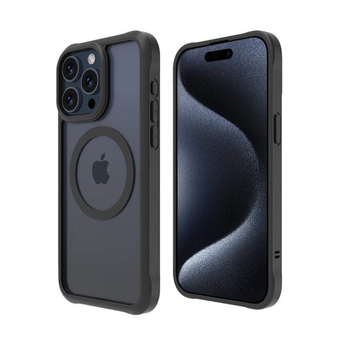 LINKASE AIR iPhone 15 / 15 Plus / 15 Pro / 15 Pro Max 超越軍規防摔高硬度大猩猩玻璃保護殼 品味感霧黑