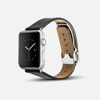 Apple Watch 皮革錶帶 (折疊錶扣) - 黑
