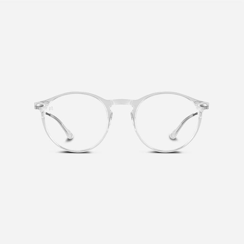【預購】抗藍光時尚造型平光閱讀眼鏡-鏡腳便攜款（橢圓-透明色）