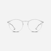 抗藍光時尚造型平光閱讀眼鏡-鏡腳便攜款（橢圓-透明色）