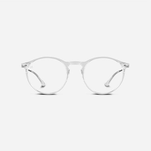 抗藍光時尚造型平光閱讀眼鏡-鏡腳便攜款（橢圓-透明色）