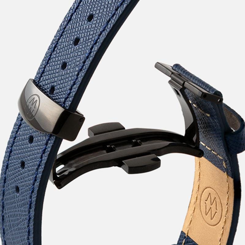 Saffiano Apple Watch 防刮皮革錶帶 - 寶石藍
