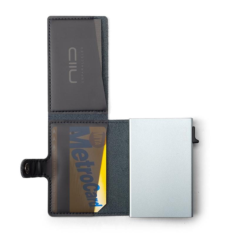 【Slide】Mini Wallet 防盜刷真皮智慧錢包 海軍藍