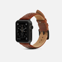 Apple Watch 網眼皮革錶帶 - 栗子棕