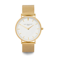 牛津米蘭錶帶系列 白錶盤x金色錶帶錶框手錶38mm EB805GM Gold