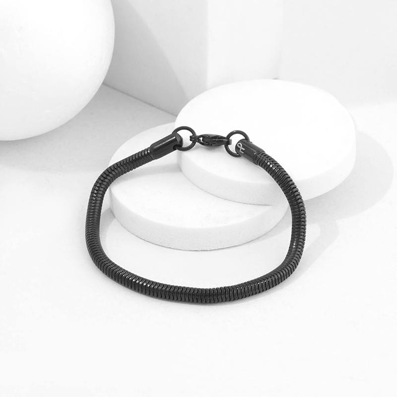 Snake Chain 5MM Bracelet 圓蛇手鍊-黑