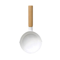 日製純白琺瑯牛奶鍋-12cm-直木柄