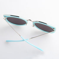 湖水藍小臉歐美款貓眼太陽眼鏡