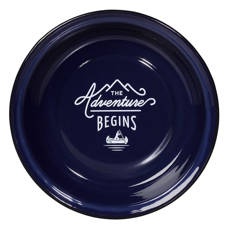 經典戶外琺瑯餐盤組：經典米白分隔餐盤+紳士藍戶外琺瑯餐盤