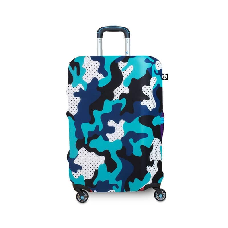 行李箱套-藍迷彩 S