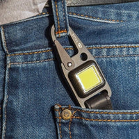 獨家優惠組合：英國多功能充電型LED鈕扣燈鑰匙圈+ 隨身放大鏡鑰匙圈(TU590+TU234)