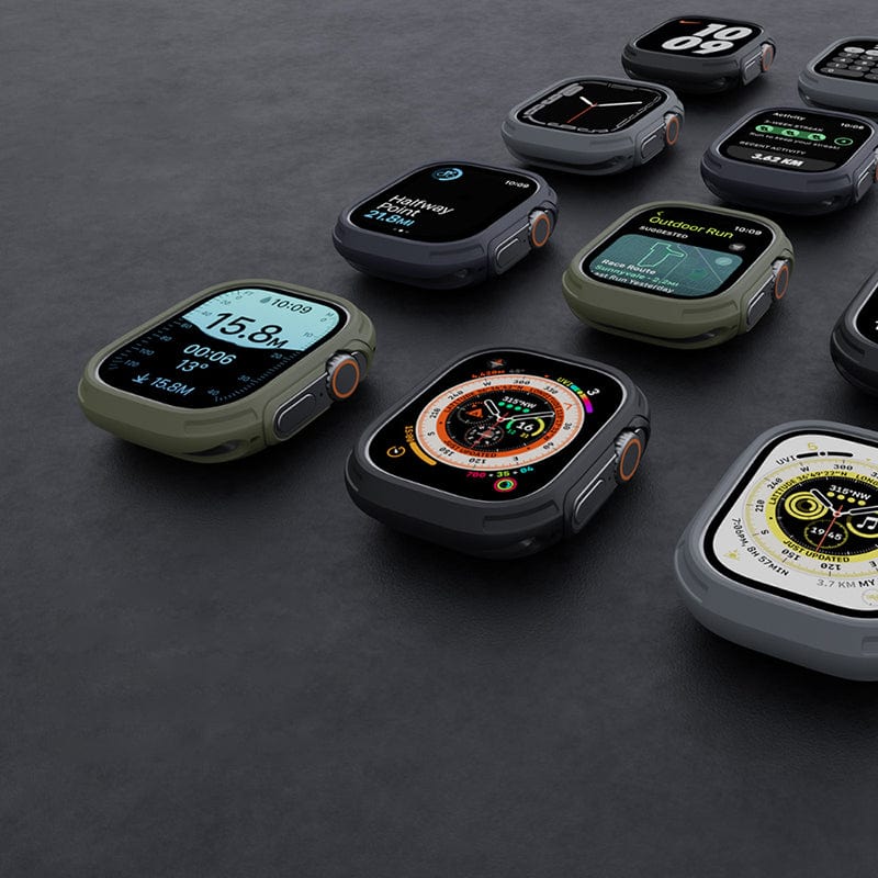 Apple Watch Ultra Quattro Max軍規保護殼+9H鋼化膜套組 共5色-49mm_1入