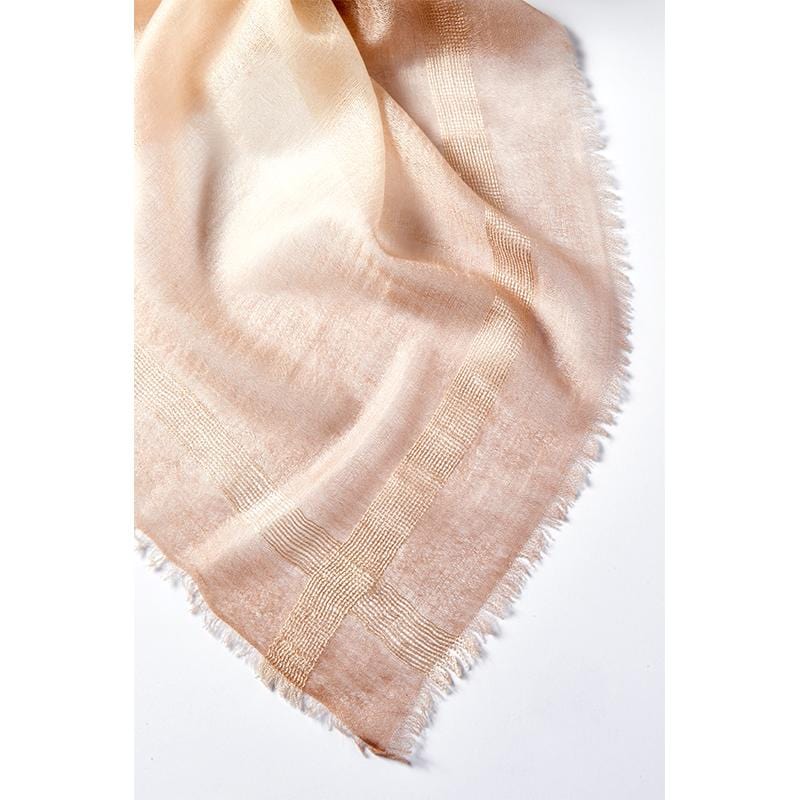 經典邊蠶絲緞染羊絨披肩 Edge silk dyeing - 共兩款 (贈:TAN MAY 環保袋)