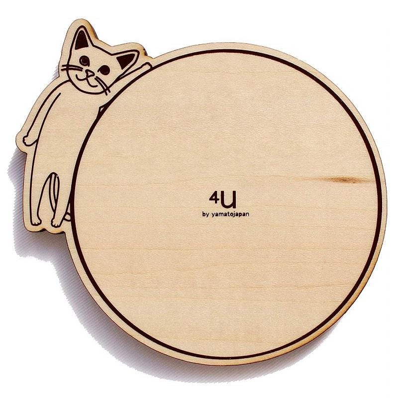COASTER CATS 日本純手工木製貓咪造型杯墊(四入組)