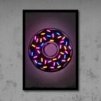 12” x 16” 霓虹式肖像海報 - 甜甜圈