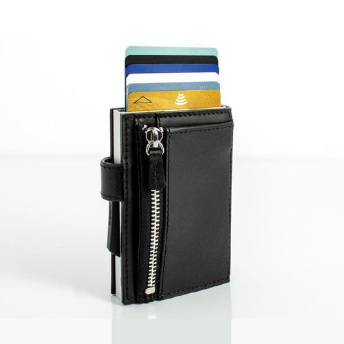 Cascade Zipper Wallet SNAP RFID 安全防盜環扣真皮拉鍊三摺錢包－12色任選