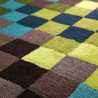 ESPRIT手工壓克力地毯-普普馬賽克 70x140cm 紅/綠/咖/繽紛