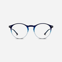 【預購】時尚造型老花眼鏡-鏡腳便攜款（橢圓-雙色漸變-藍色透明）