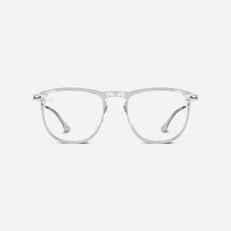 【預購】抗藍光時尚造型平光閱讀眼鏡-鏡腳便攜款（矩形-透明色）