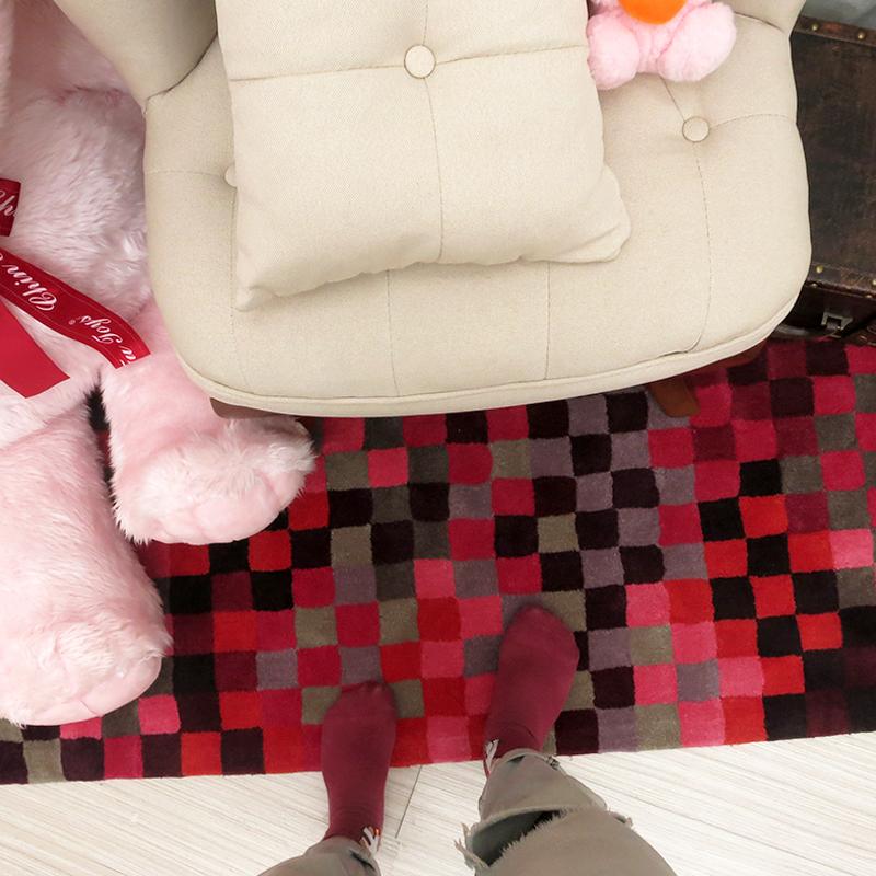 ESPRIT手工壓克力地毯-普普馬賽克200x300cm 紅/綠/咖
